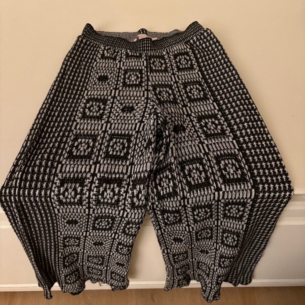 Anthropologie Cecilia Prado Abstract Print Knit Palazzo/Wide Leg Pant